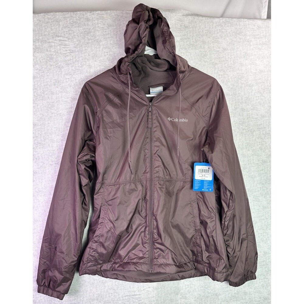 NWT Columbia Womens Sm Center Ridge Fleece Lined Windbreaker Hood Dusty Rose